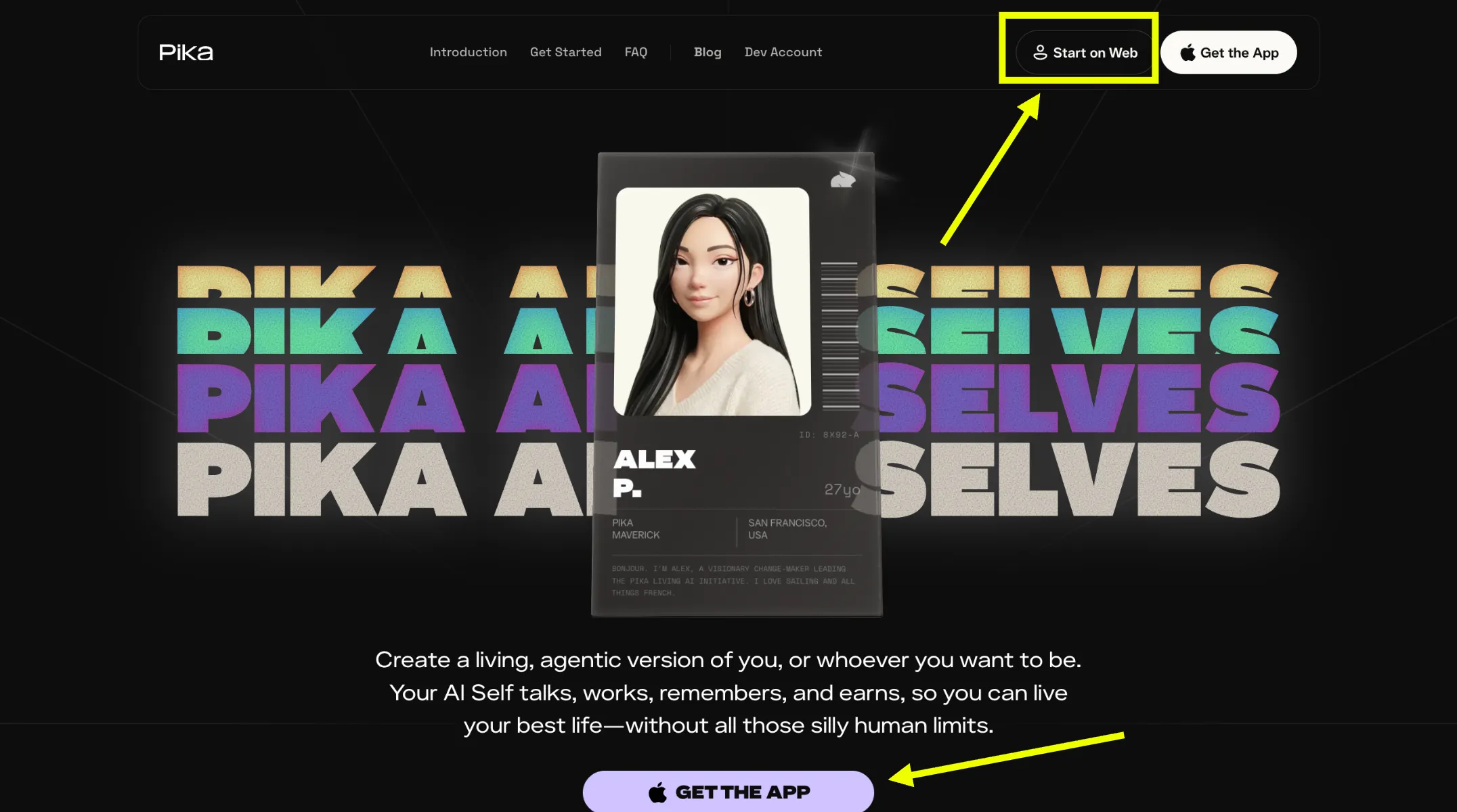 Pika AI - Start on Web